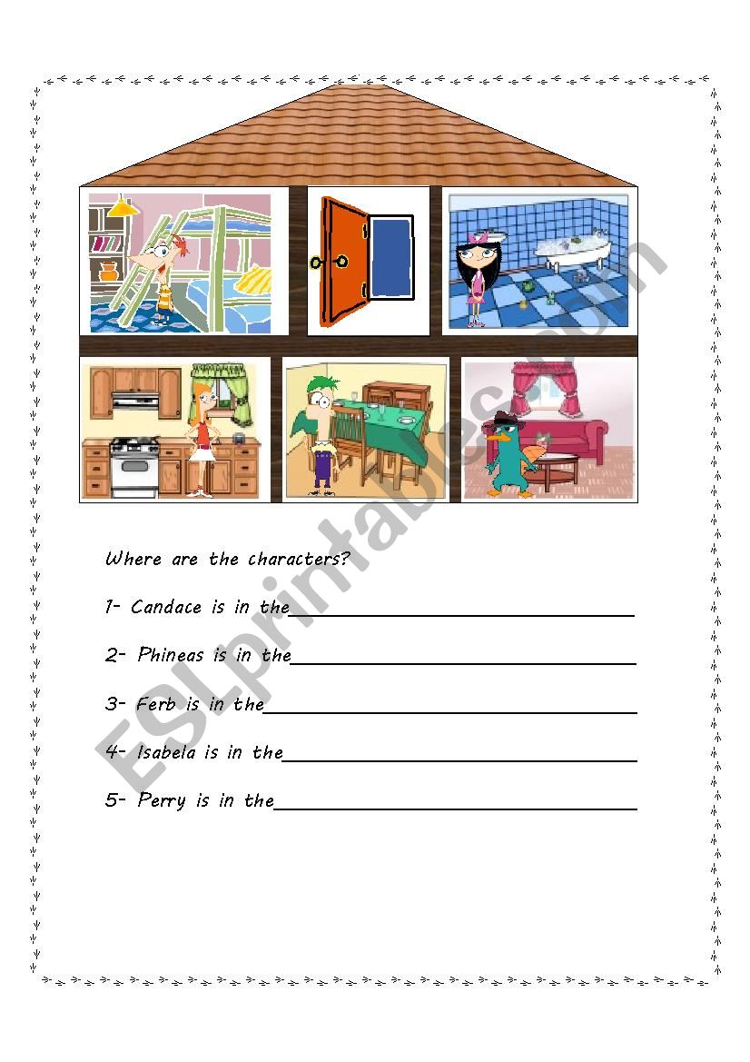 Parts of the house worksheet