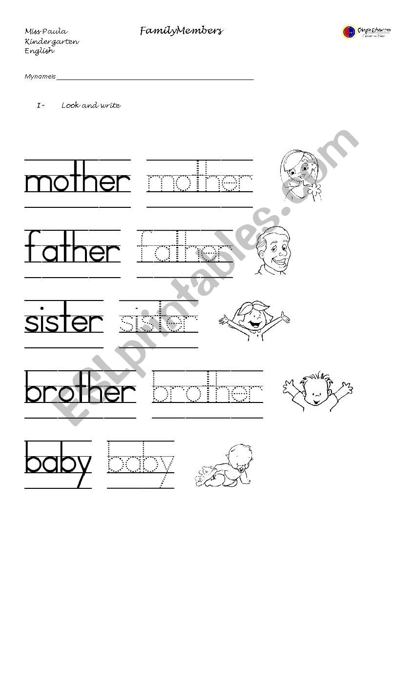 Kindergarten worksheet