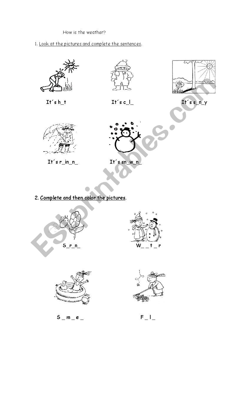 What is the weather like? worksheet
