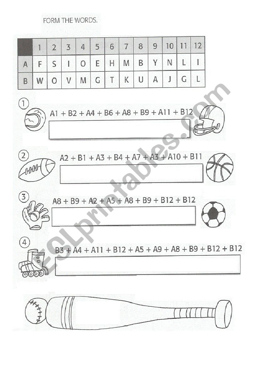 sports worksheet