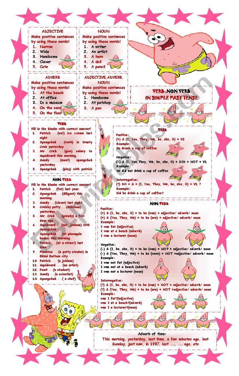 verb non verb in simple past tense part 2