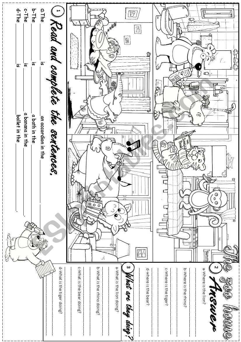 animals in the house worksheet