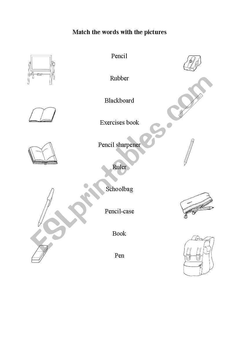 match these words worksheet
