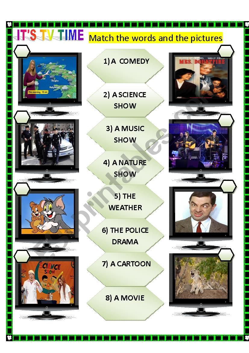 tv show worksheet