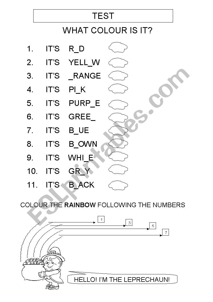 wHAT COLOUR IS IT? worksheet