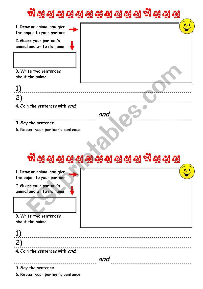 instructions game worksheet