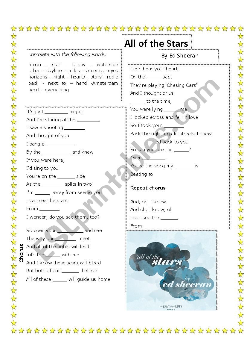 All of the Stars worksheet