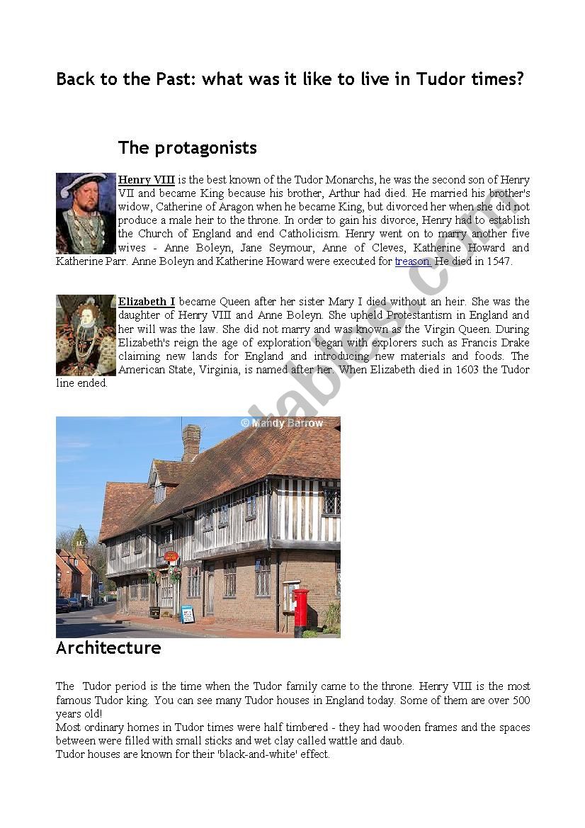 Back to the Past: what was it like to live in Tudor times?