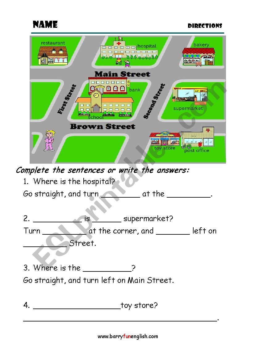 Direction worksheet