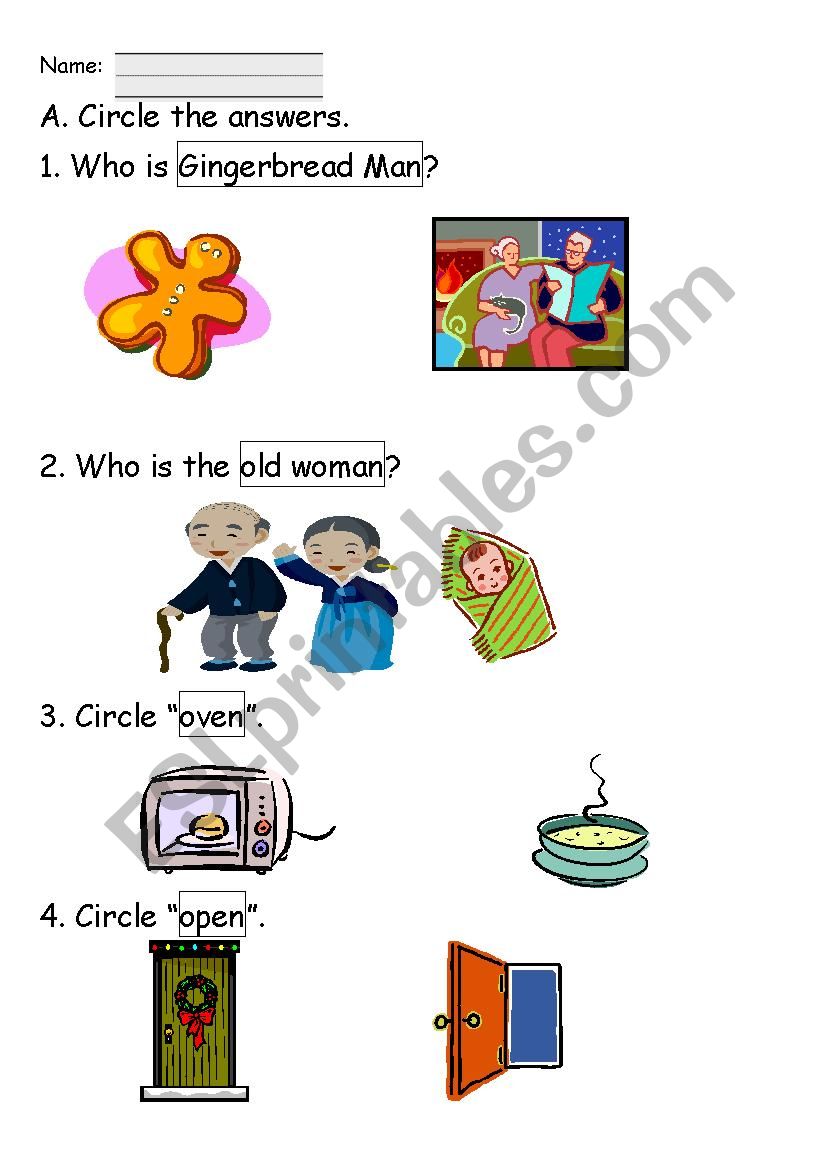 Gingerbread Man Worksheet  worksheet