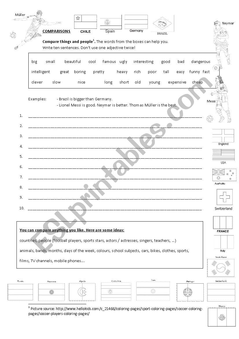 comparisons worksheet