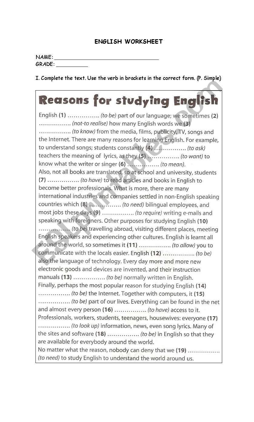 present simple worksheet worksheet