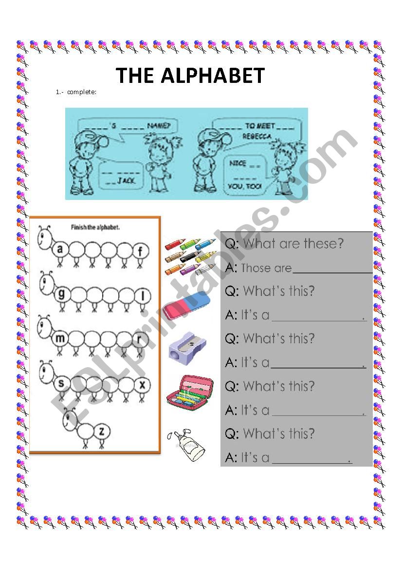 the alphabet worksheet