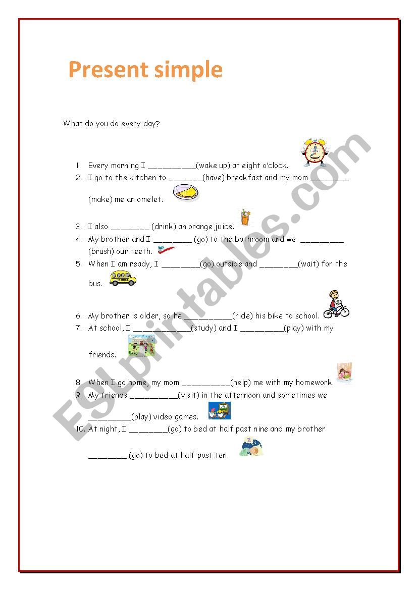 present simple worksheet