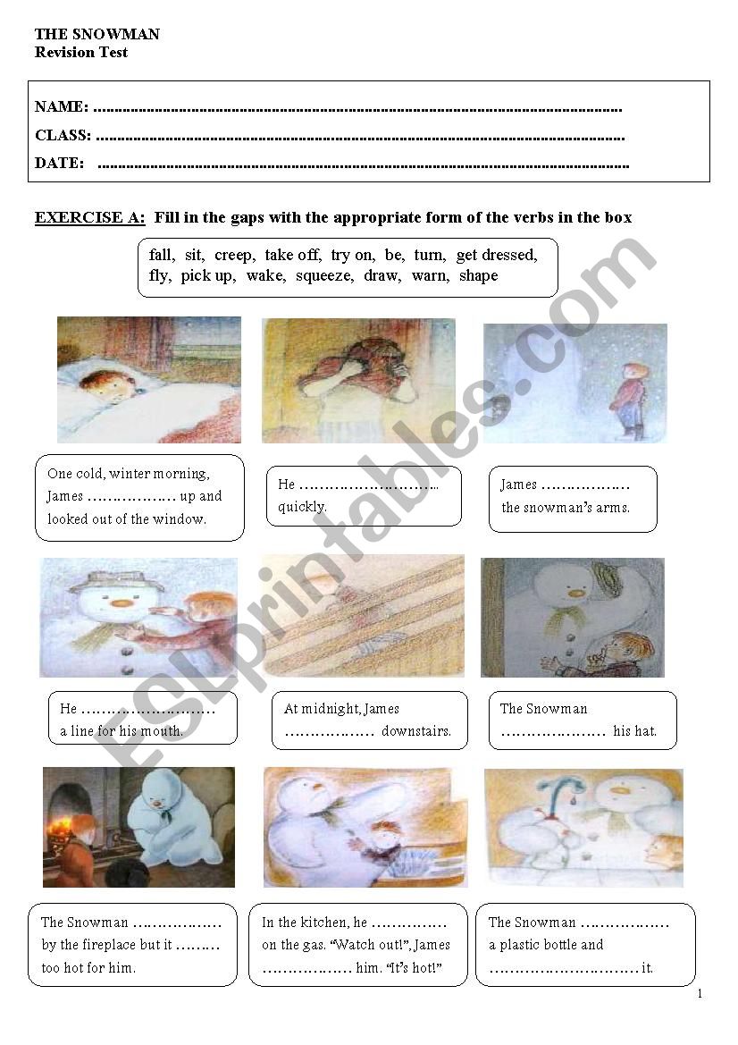 The Snowman, by Raymond Briggs, revision test