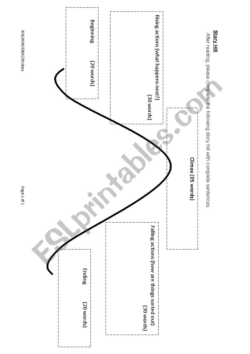 Story Hill worksheet