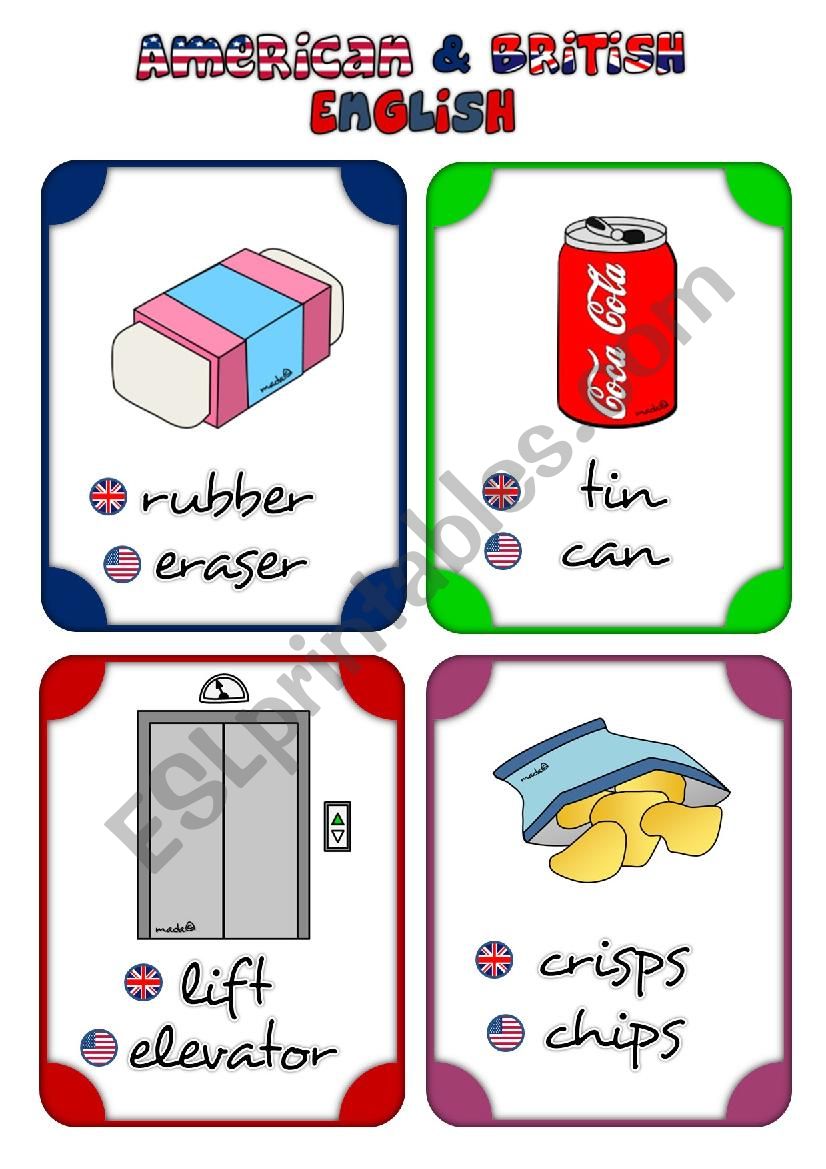 American vs British English - flashcards (2/3)