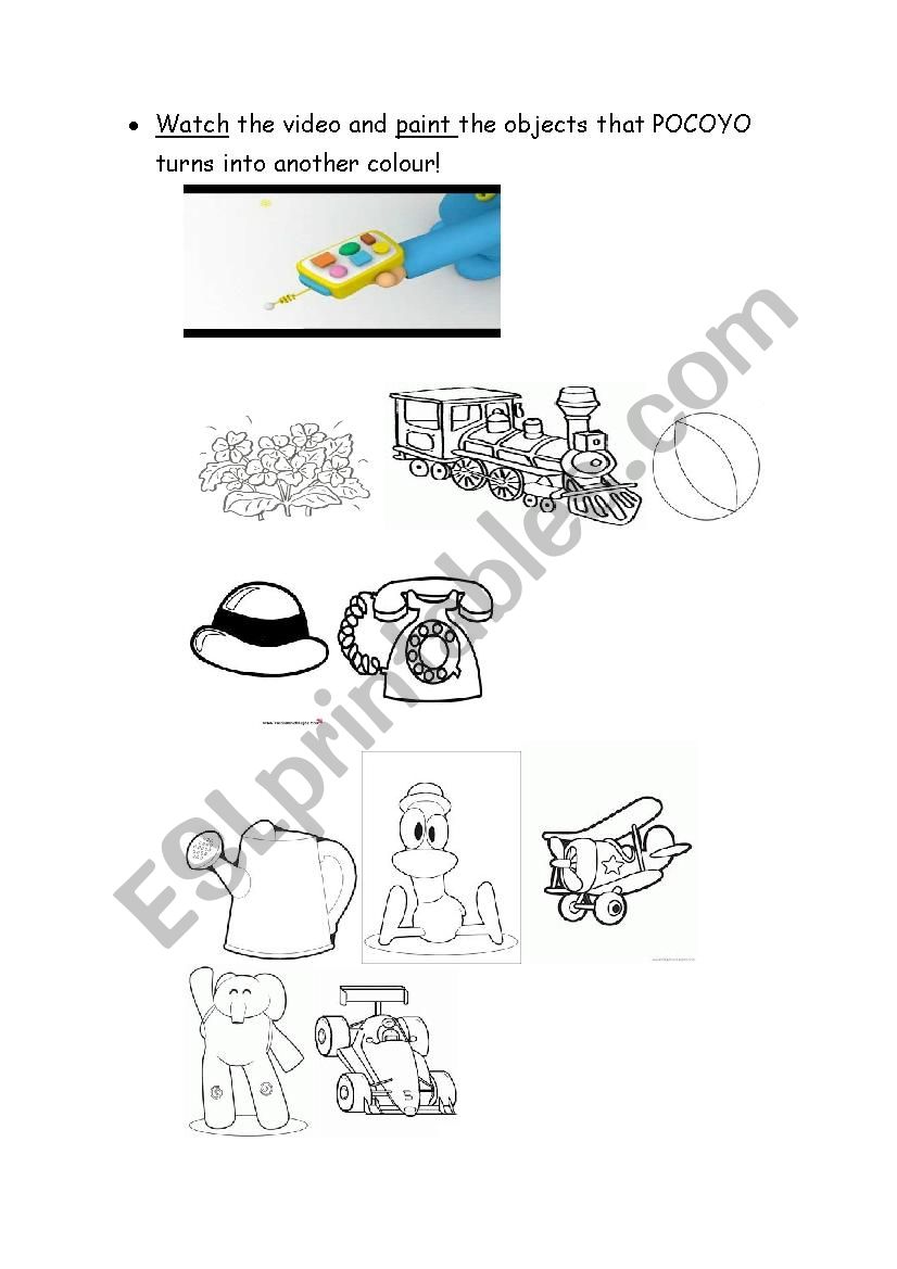 colouring Pocoyo worksheet