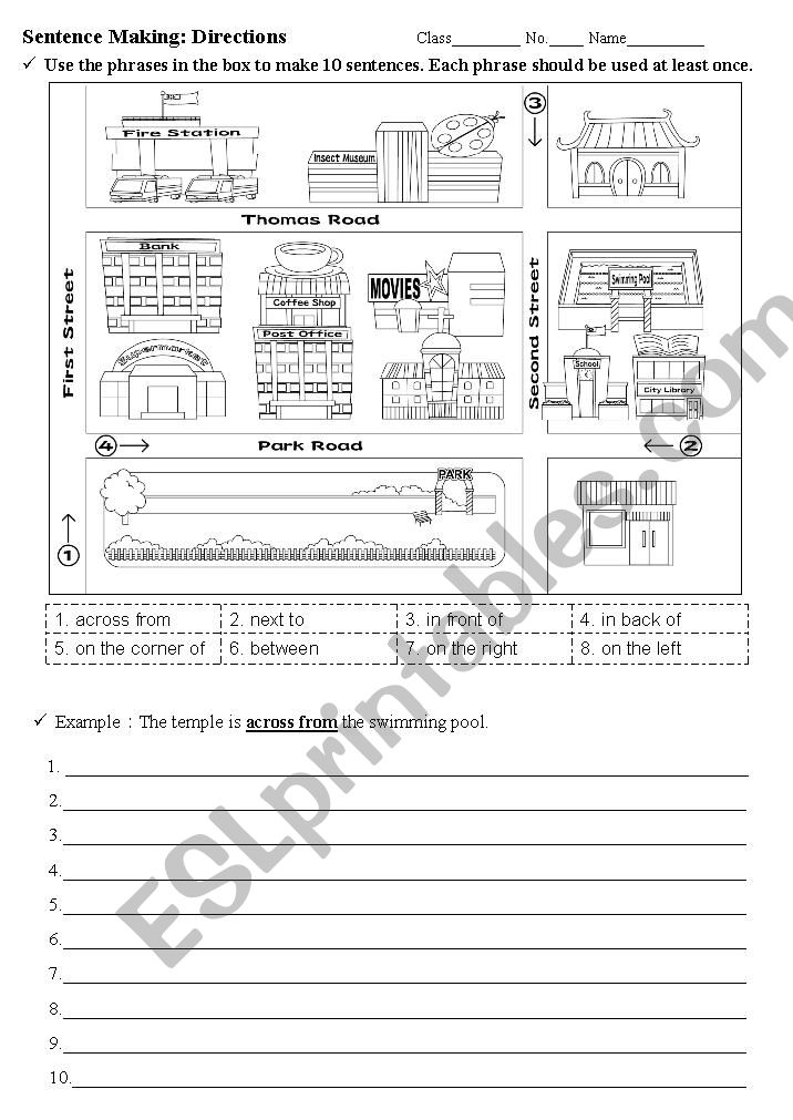 Sentence Making Practice_Directions