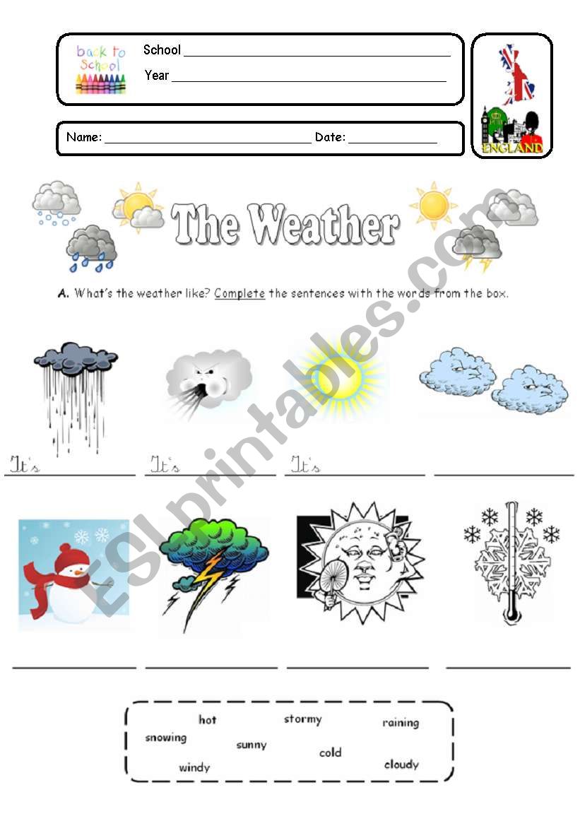 The Weather worksheet