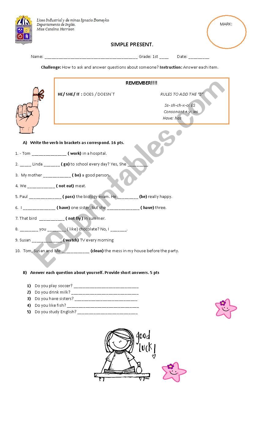 Simple Present worksheet