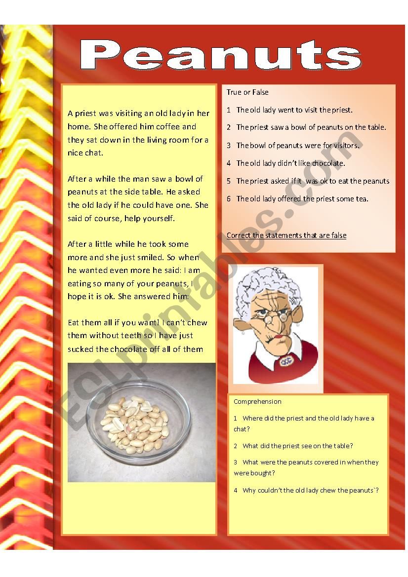 Peanuts worksheet