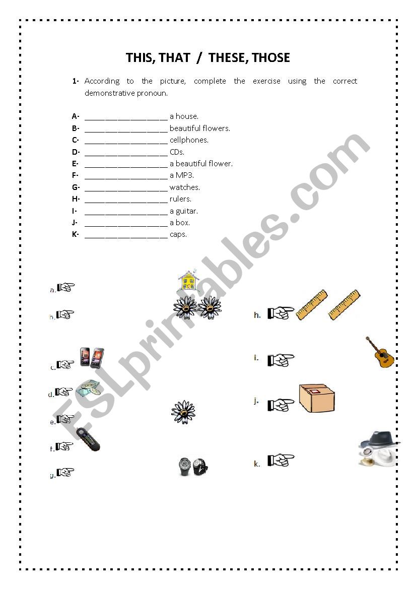 THIS, THAT / THESE, THOSE worksheet