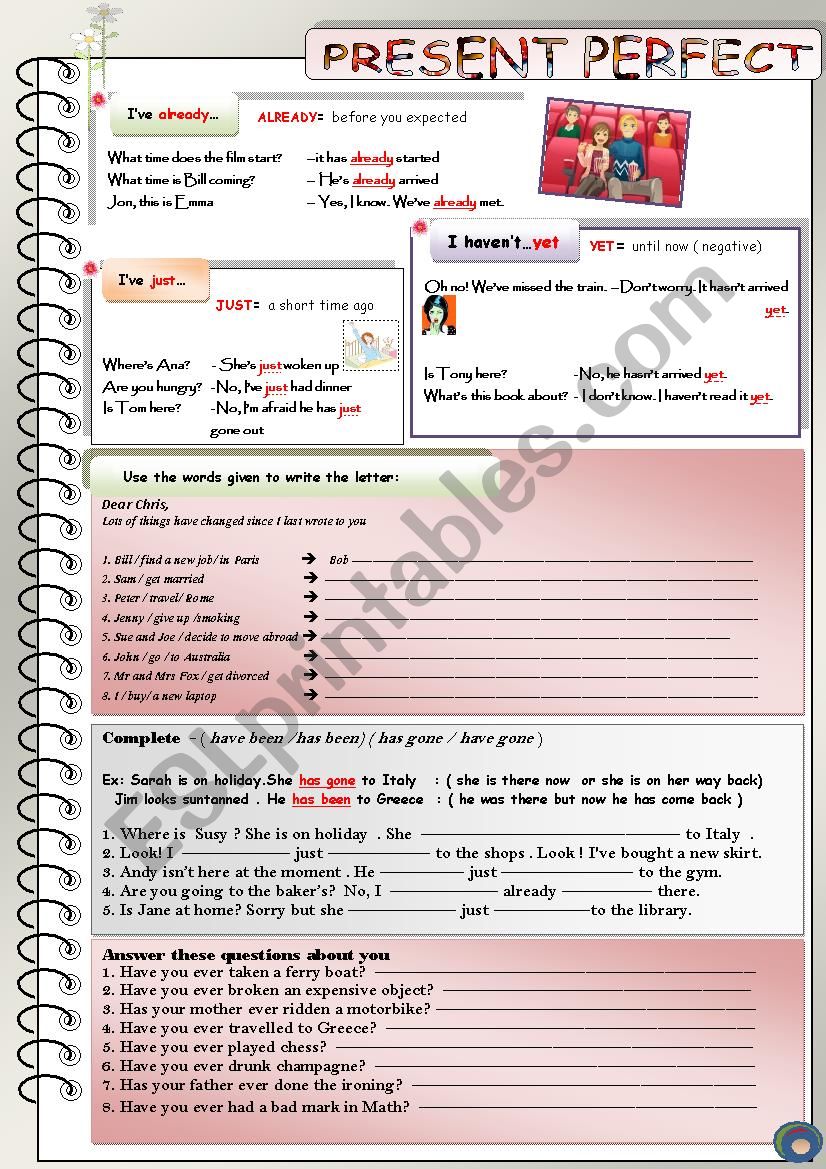 PRESENT PERFECT worksheet