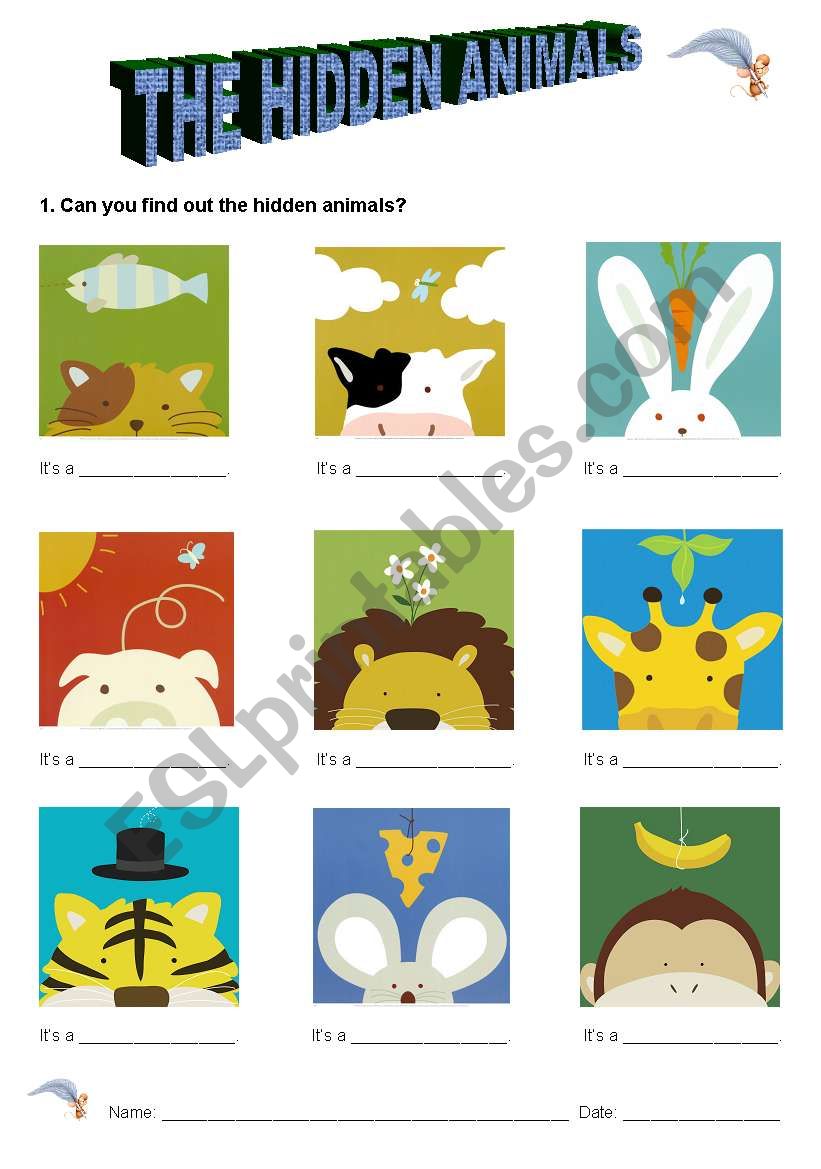 The hidden animals worksheet