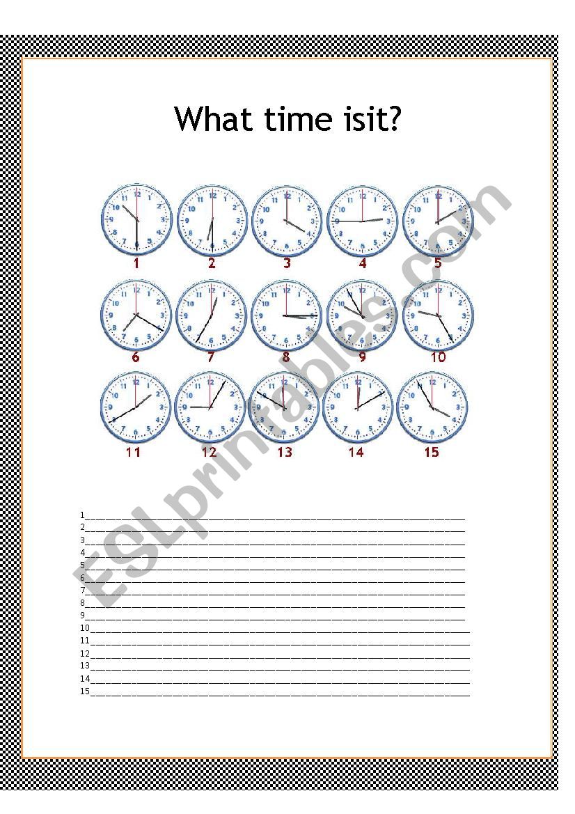 What time is it? worksheet