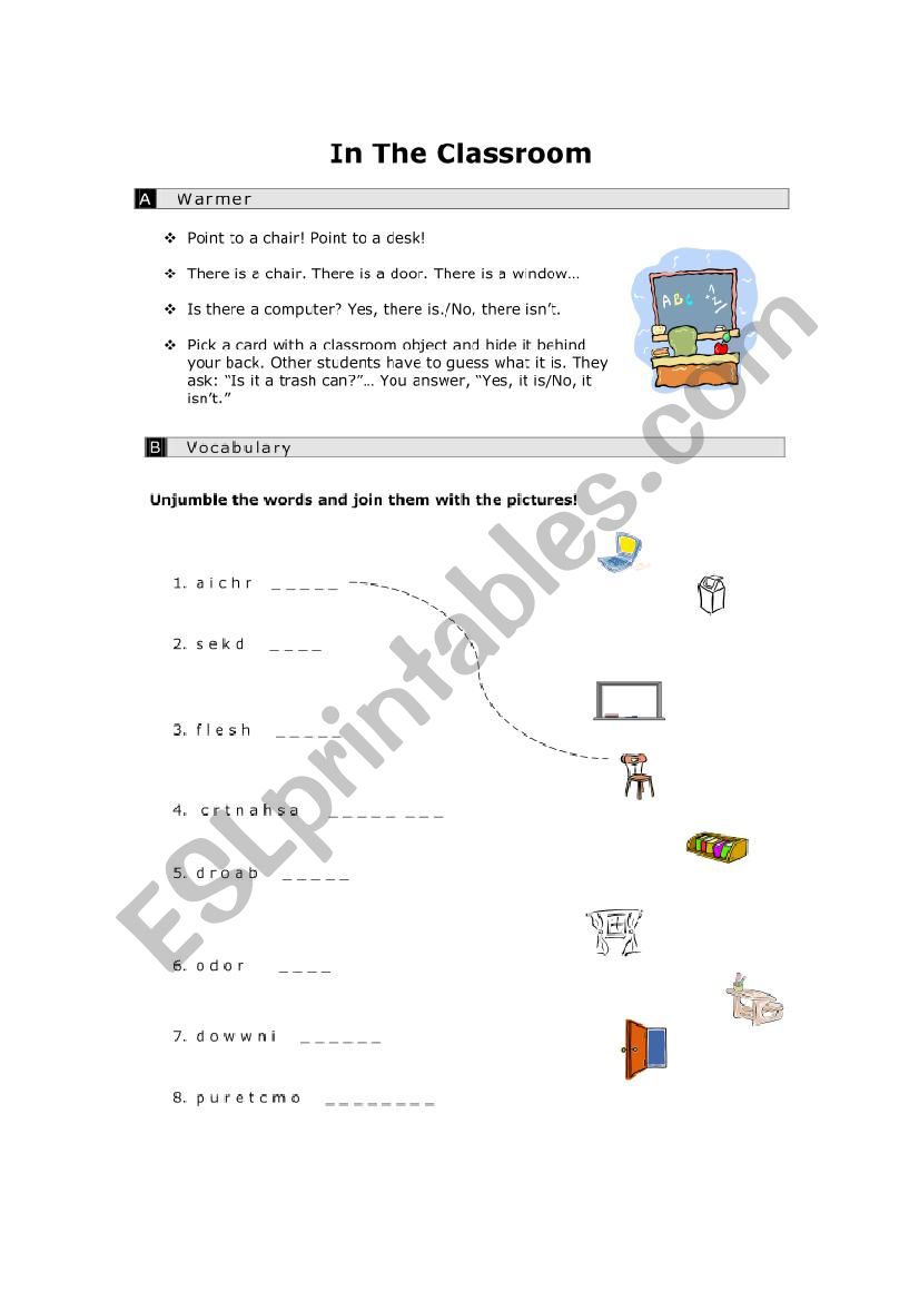 Classroom worksheet