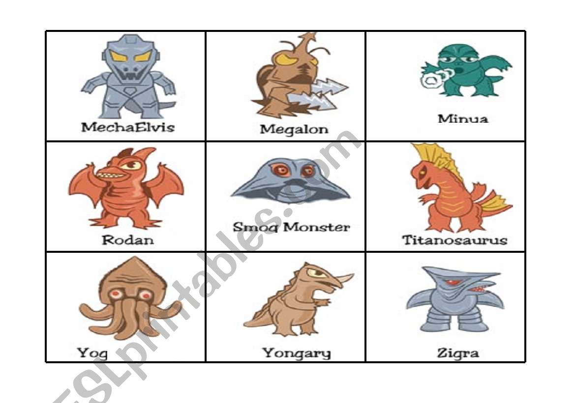CATCHING LITTLE MONSTERS worksheet