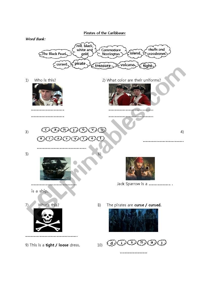 Pirates of the Caribbean - Curse of the Black Pearl (review quiz)