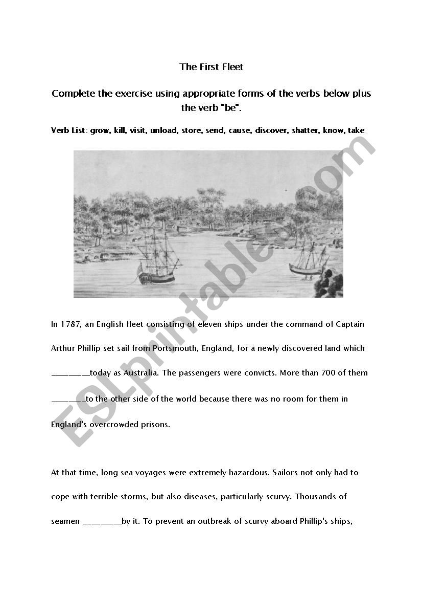 The first fleet worksheet