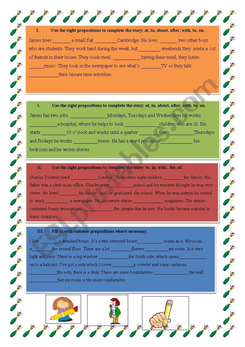Preposition Worksheet worksheet