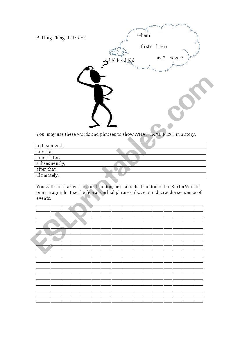 Putting Things in Order (Adverbial Phrases of Sequence)