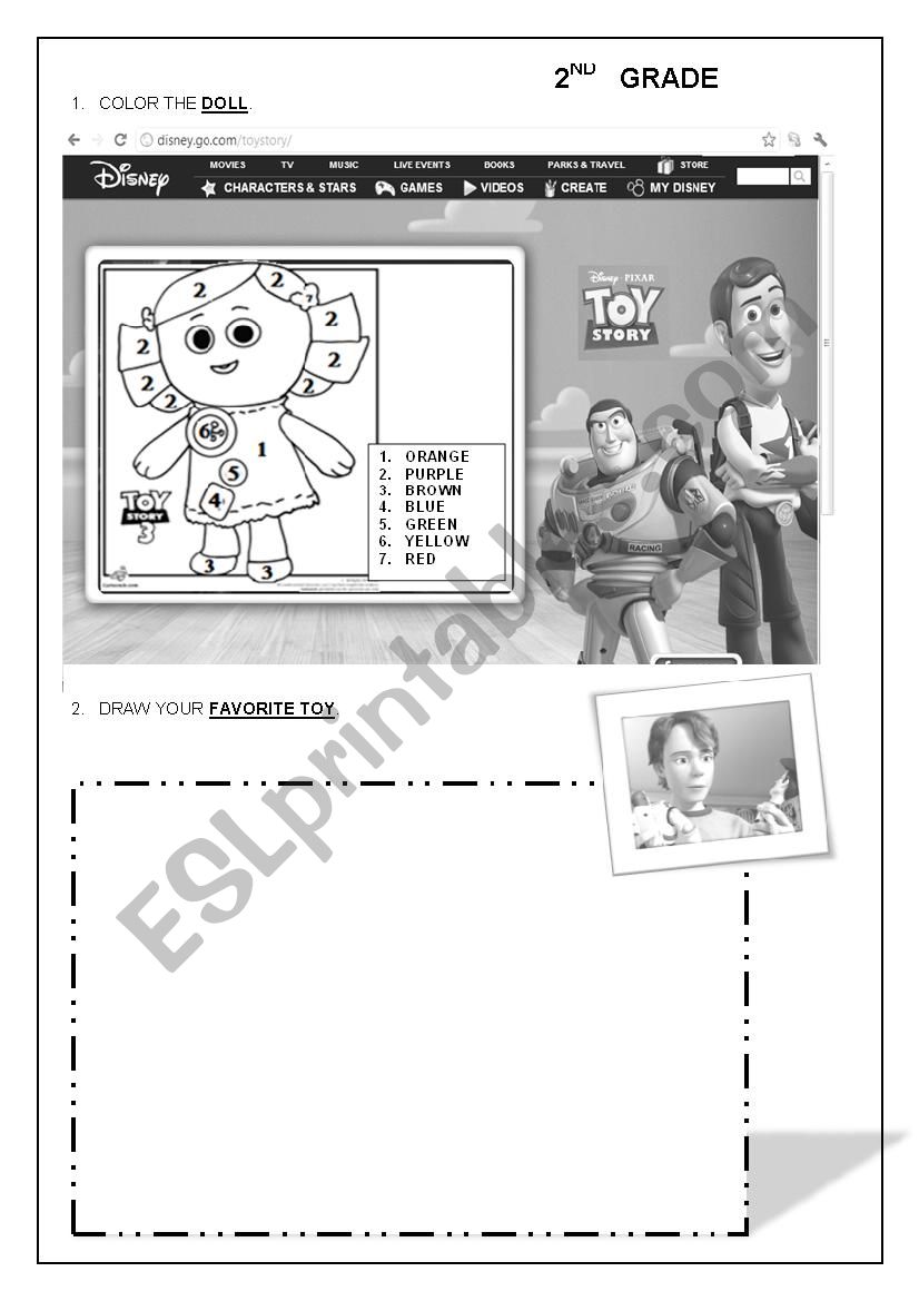 Toy Story 3 worksheet