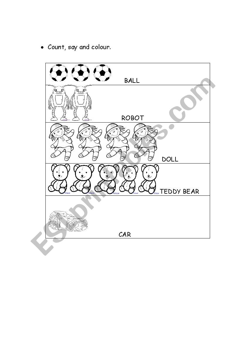 Lets Count Toys worksheet
