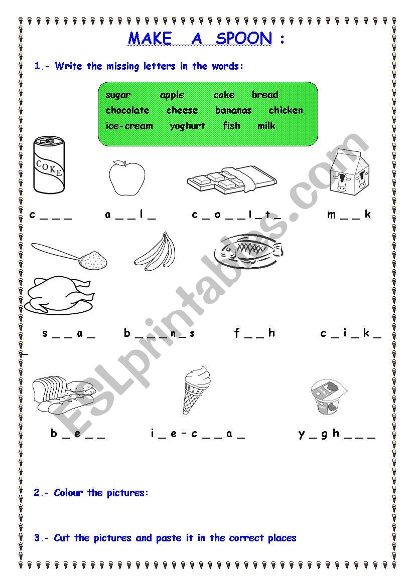 Make a spoon worksheet