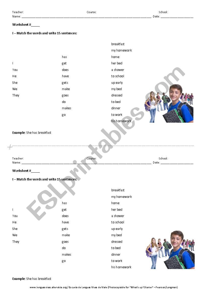 Present Simple Tense: everyday activities