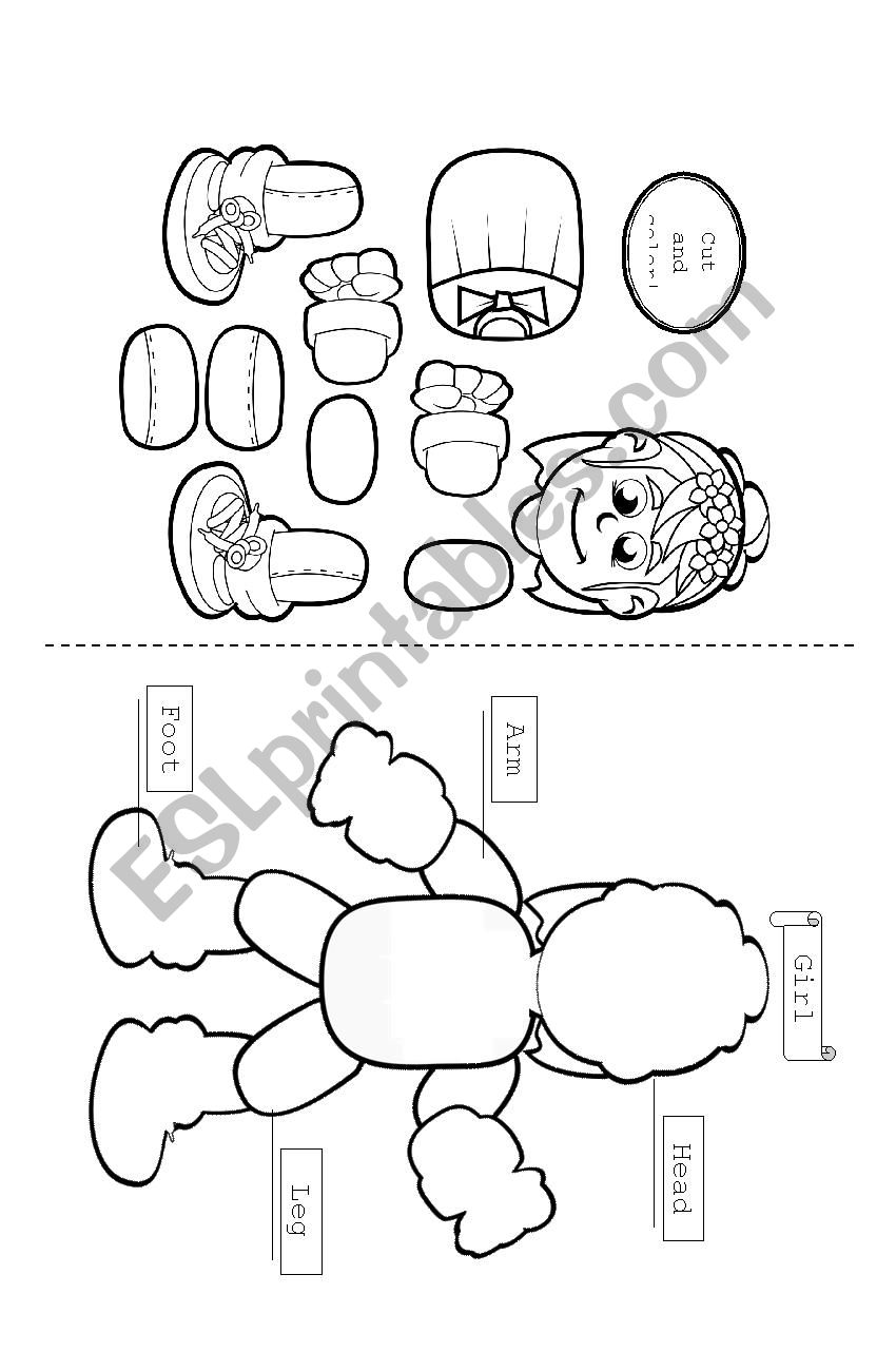 Body Parts-Girl worksheet