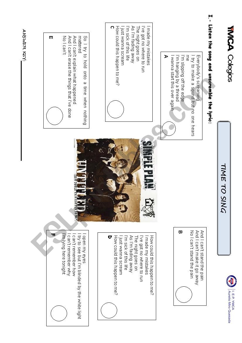 UNTTITLE SONG worksheet