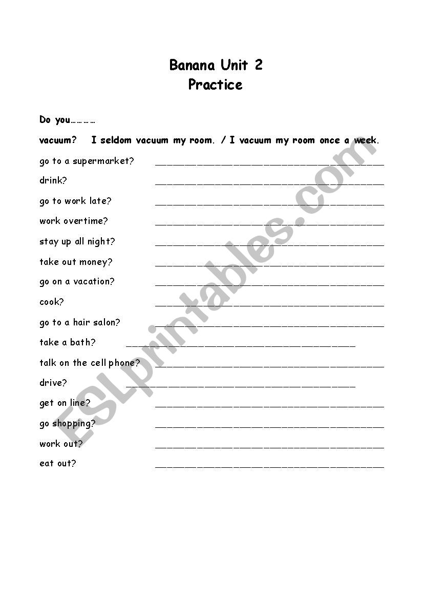 HOMEWOEK for frequency worksheet