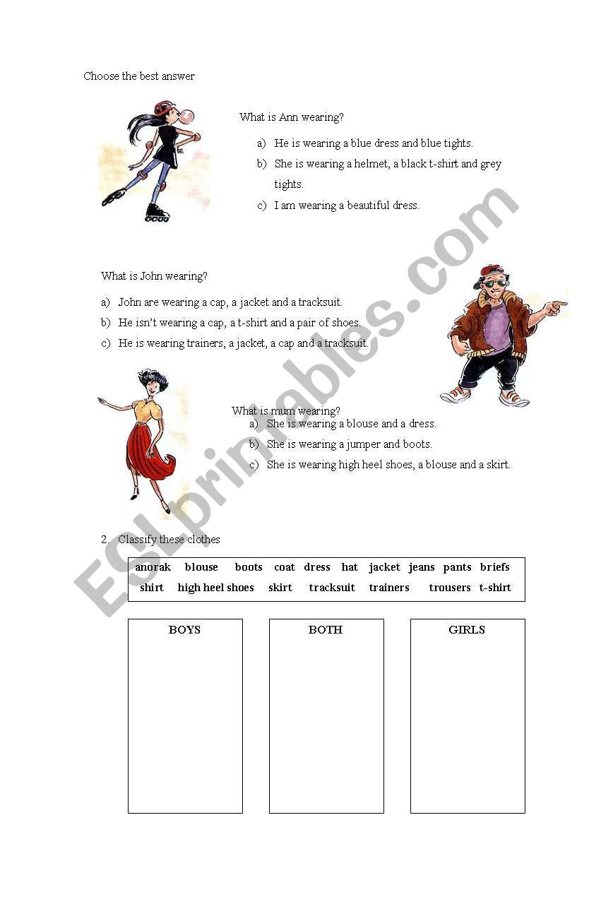 CLOTHES worksheet