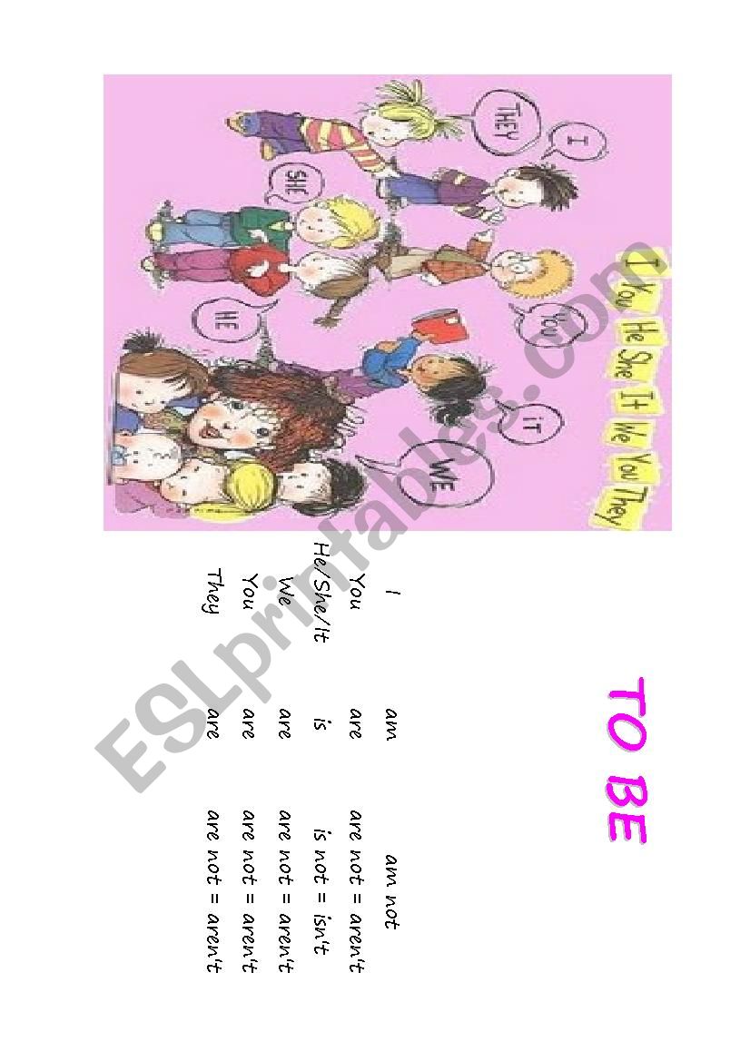personal pronouns+to be worksheet