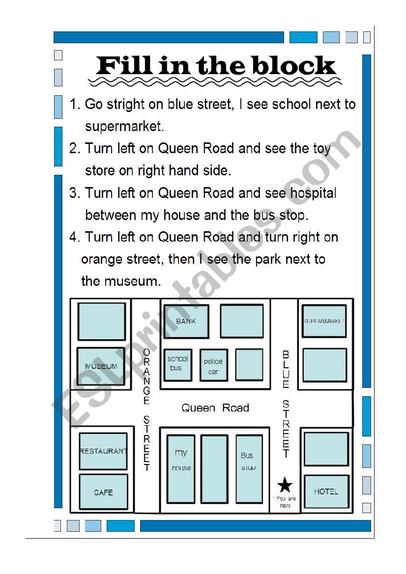 direction worksheet worksheet