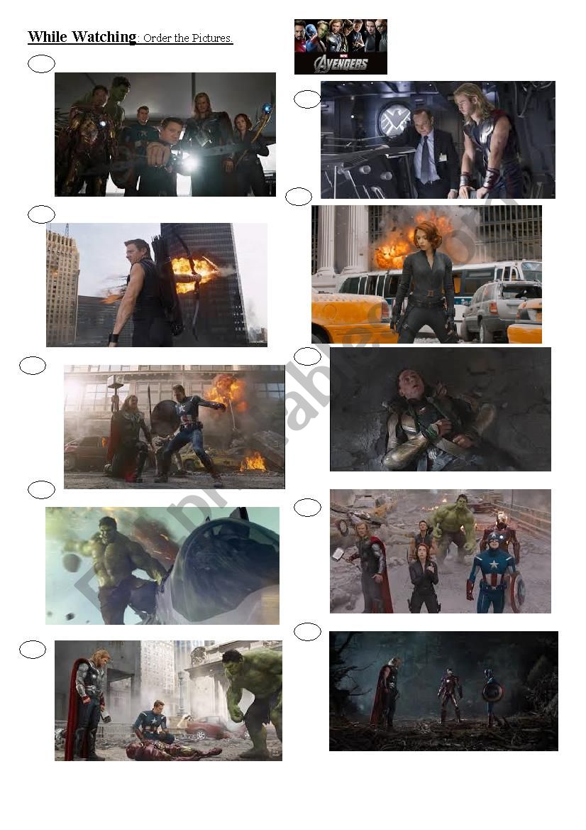 Video Session The Avengers worksheet