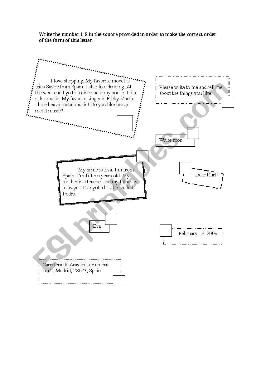 Letter worksheet