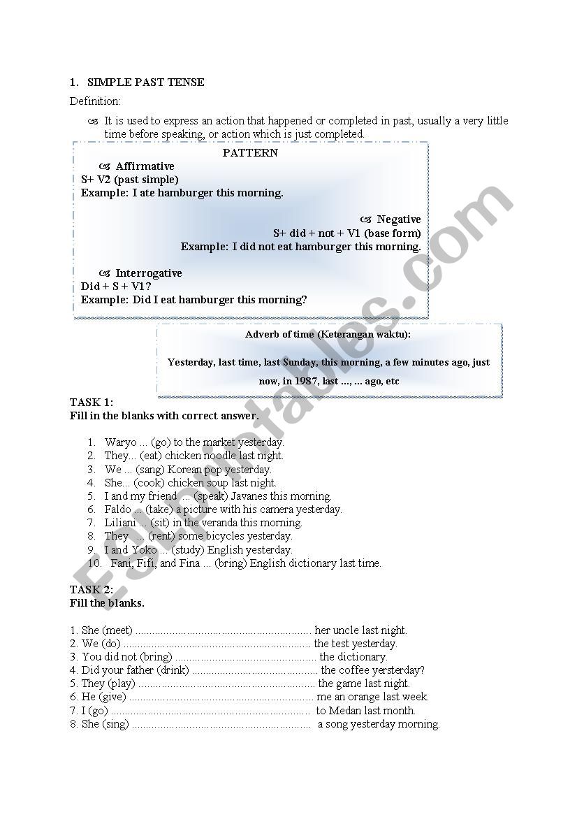 simple past tense, simple present tense, present perfect tense