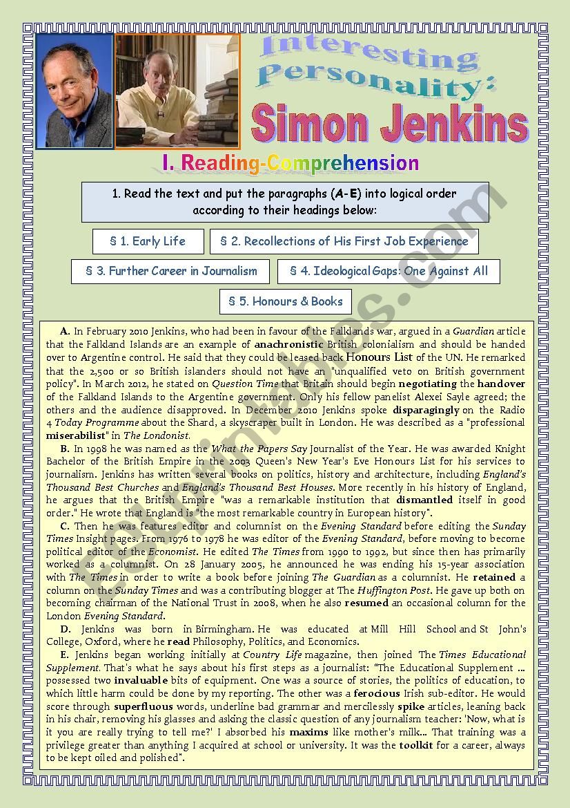 Interesting Personality: Simon Jenkins